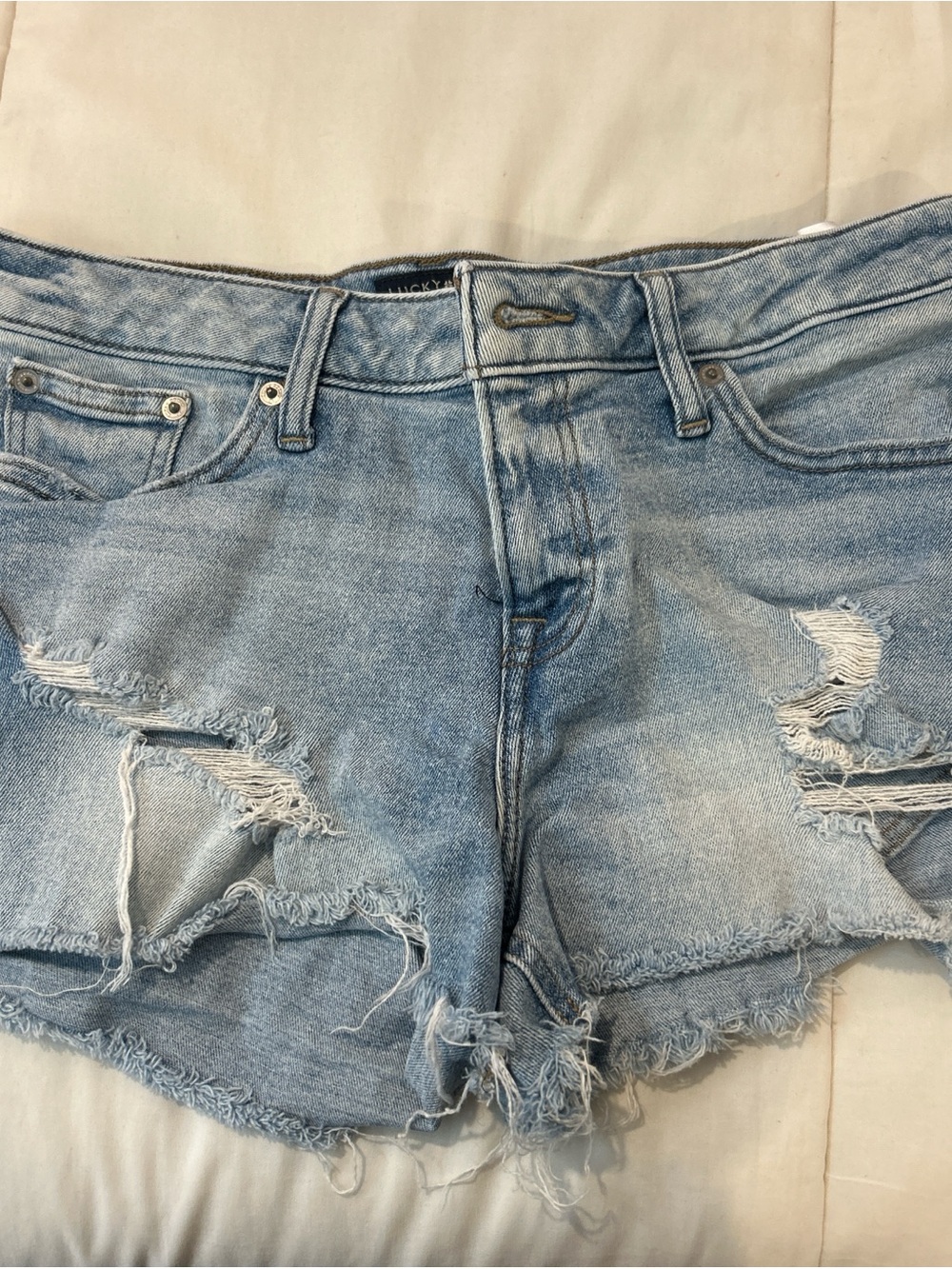 Lucky Brand Light Blue Distressed Denim Shorts